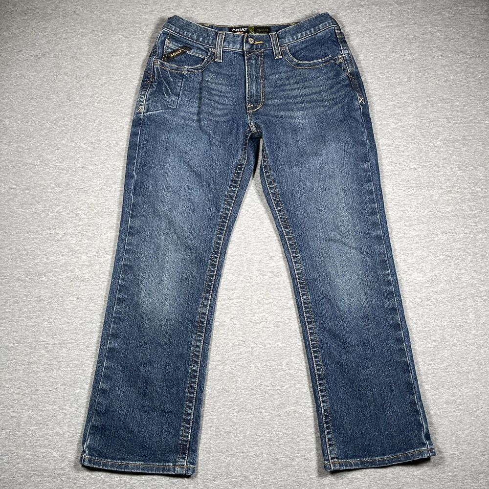 Ariat Rebar M5 Jeans Mens 32x30 Blue Medium Wash Straight Leg Workwear